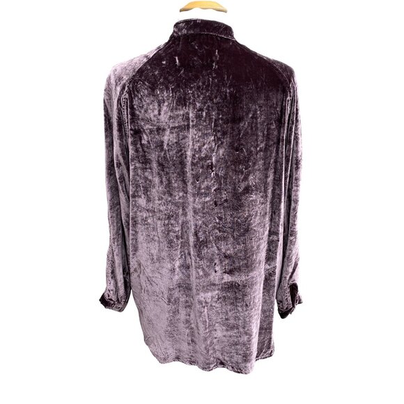 We The Free Summer Dream Velvet Whimsigoth Shirt Sz XS Brown Button Oversized - Picture 12 of 16